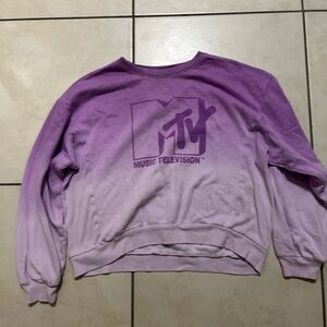 MTV Purple Crewneck Sweatshirt with Black Logo